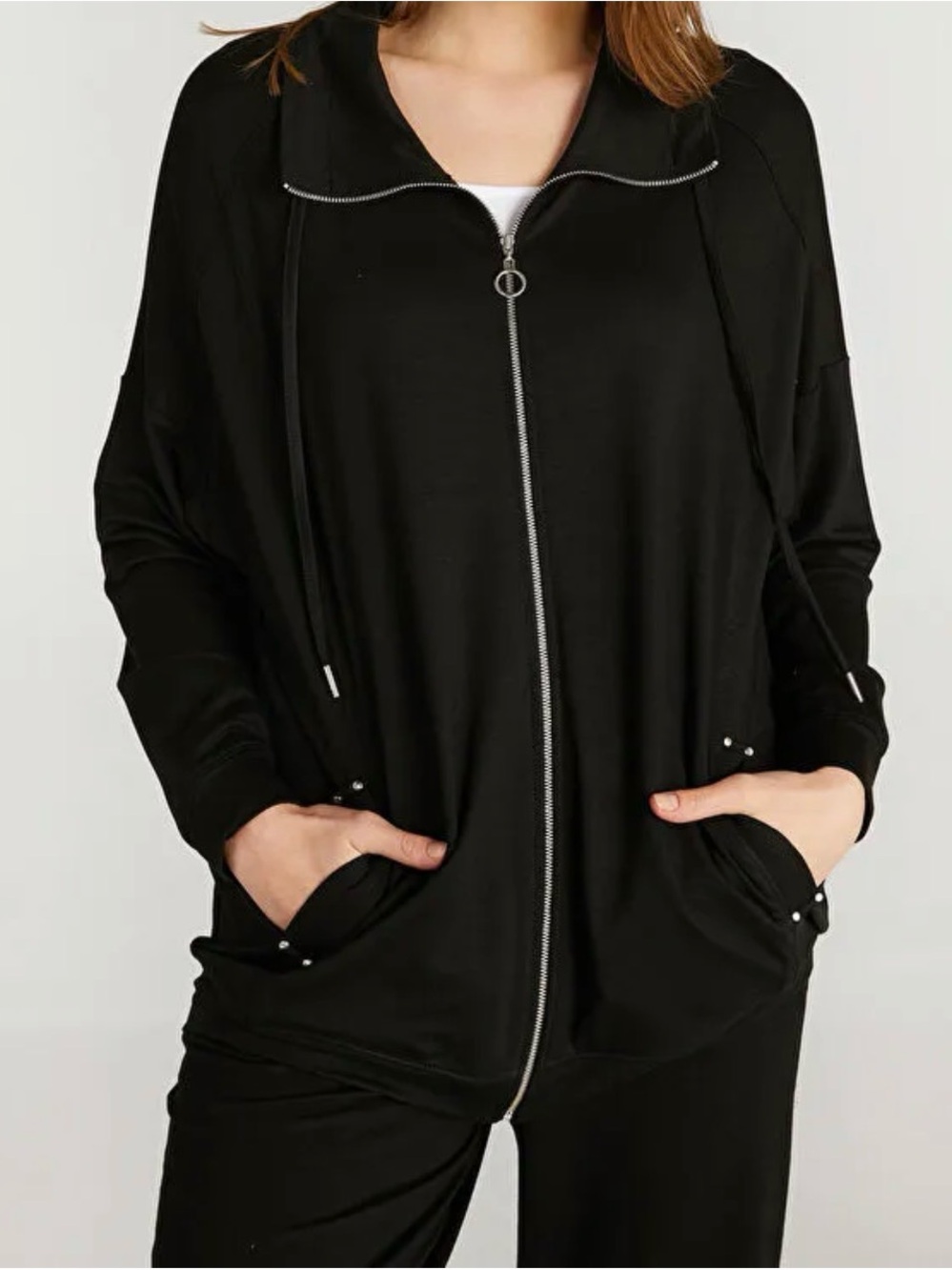 Faik Sönmez (fs) Women’s Black Zip-Up Casual Jacket